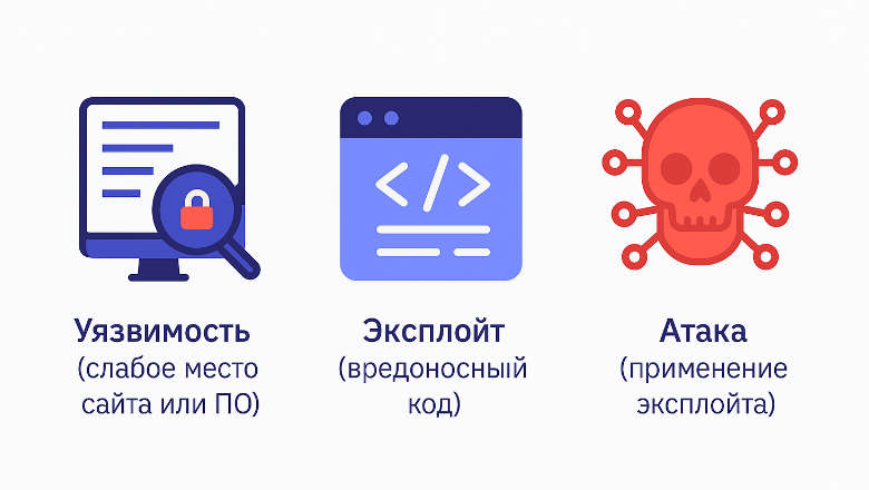 Уязвимость, атака, эксплойт.png Уязвимость, атака, эксплойт.png